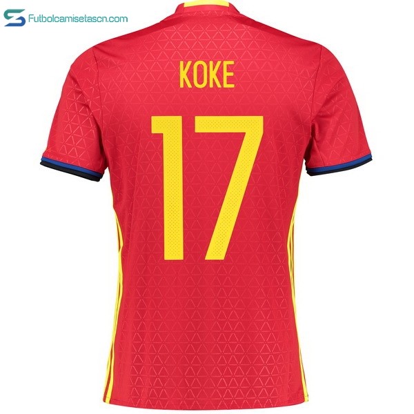 Camiseta España 1ª Koke 2016